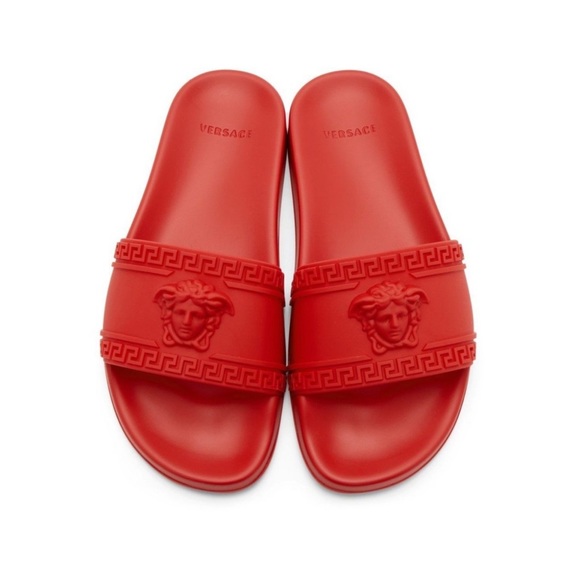 NIB Versace Medusa Cardinal Rubber Pool Slides - Picture 2 of 6